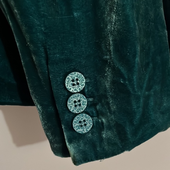 INC International Concepts Teal Velvet Blazer - Picture 6 of 7